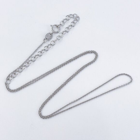 Vintage Italy RSE Sterling Silver 925 0.6mm Cable Chain Necklace 16"-19" - Picture 1 of 3